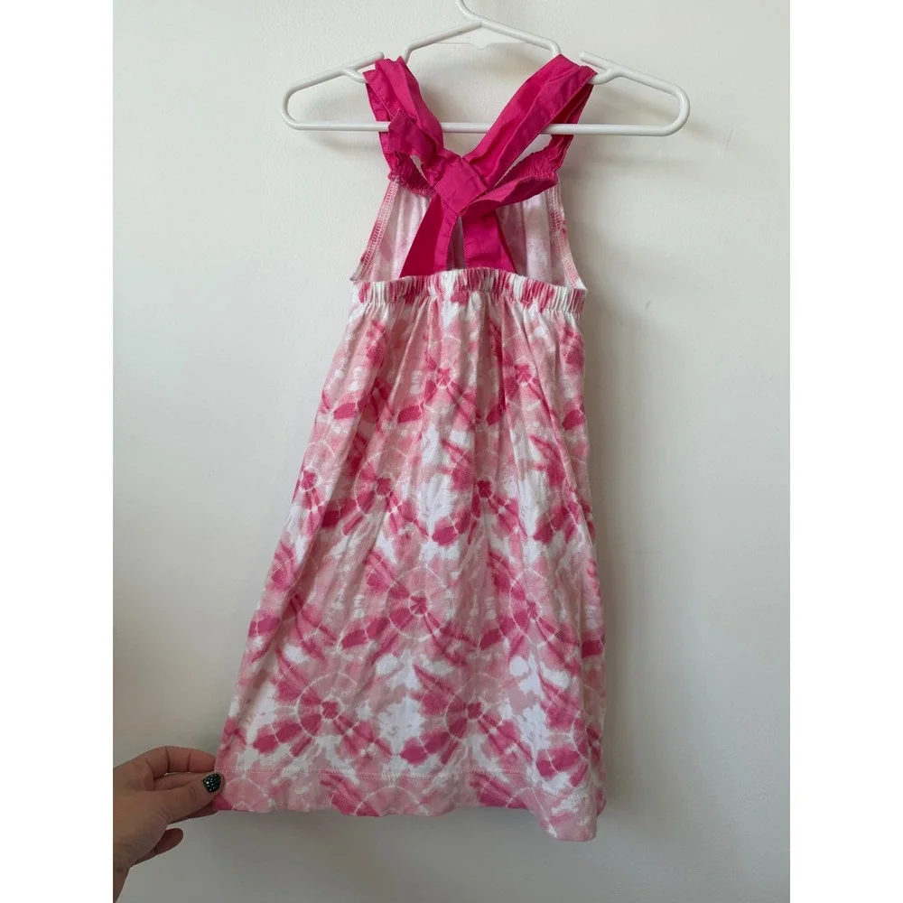 Crewcuts Girls Pink Tie Dye Halter Dress Cross Back XXS Summer Beach